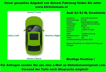 Preview: Chrombügel Links für S-Gurt Audi A3 8L S3